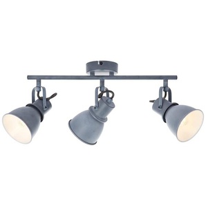 BRILLIANT Lampe Bogart Spotrohr 3flg grau Beton | 3x D45, E14, 25W, geeignet für Tropfenlampen (nicht enthalten) | Köpfe schwenkbar