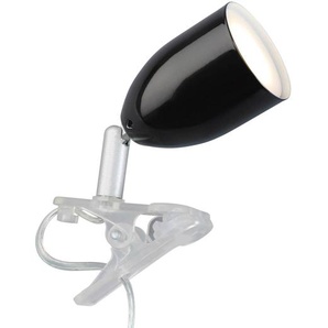 BRILLIANT Lampe Leo LED Klemmleuchte schwarz | 1x LED-PAR51, GU10, 3W LED-Reflektorlampe inklusive, (240lm, 2700K) | Mit Schnurzwischenschalter