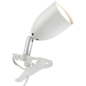 BRILLIANT Lampe Leo LED Klemmleuchte weiß | 1x LED-PAR51, GU10, 3W LED-Reflektorlampe inklusive, (240lm, 2700K) | Mit Schnurzwischenschalter