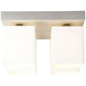 BRILLIANT Lampe Monty Deckenleuchte 4flg beton/weiß | 4x A60, E27, 40W, geeignet für Normallampen (nicht enthalten)