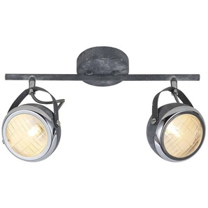 BRILLIANT Lampe Rider Spotrohr 2flg grau Beton | 2x QT14, G9, 33W, geeignet für Stiftsockellampen (nicht enthalten) | Köpfe schwenkbar