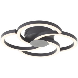 Brilliant LED Deckenleuchte Fico, LED fest integriert, Warmweiß, Ø 34 cm, 2300 lm, 3000 K, Aluminium, schwarz