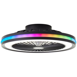 Brilliant LED Deckenventilator Palmero Ø 46,5 cm 40 W schwarz GLO773056829