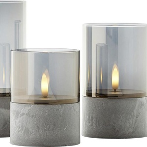 Brilliant LED Tischleuchten Kerzen Bougie grau rauchglas 3 Stück GLO773504146