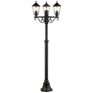 Brilliant Außen-Stehlampe Carleen, ohne Leuchtmittel, 200 cm Höhe, Ø 61 cm, 3 x E27, Metall/Glas, schwarz