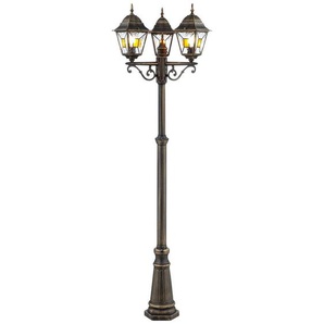Brilliant Außen-Stehlampe Janel, ohne Leuchtmittel, 3 flammige Stehlampe - Außenstandleuchte - 220cm Höhe - E27 Fassung