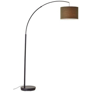 Brilliant Bogenlampe Aike, ohne Leuchtmittel, 180 cm Höhe, Ausladung 113 cm, E27, Metall/Textil, schwarz/grün