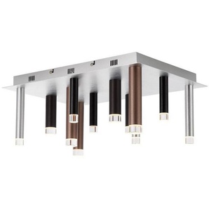 Brilliant LED Deckenleuchte Cembalo, LED fest integriert, Warmweiß, 50x35 cm, dimmbar, 5800 lm, warmweiß, Metall, alu/schwarz/braun/kaffee