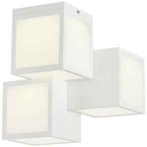 Brilliant LED Deckenleuchte Cubix, LED wechselbar, Warmweiß, 32 x 30 x 30 cm, 2200 lm, warmweiß, Metall/Kunststoff, weiß