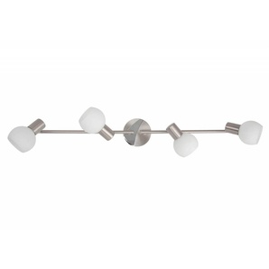Brilliant Deckenstrahler Tiara, ohne Leuchtmittel, 78 cm Breite, 4 x E14, schwenkbar, Metall/Glas, eisen/weiß