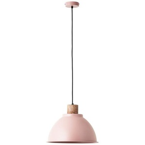 Brilliant Pendelleuchte Erena, ohne Leuchtmittel, Höhe 120 cm, Ø 38 cm, E27, kürzbar, Metall/Holz, pink hell
