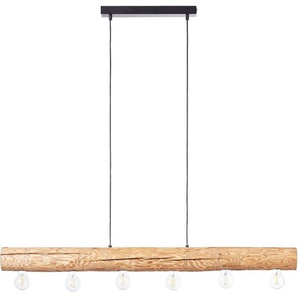Brilliant Pendelleuchte Trabo, ohne Leuchtmittel, 105cm Höhe, 115cm Breite, 6x E27, kürzbar, Holz/Metall, kiefer gebeizt
