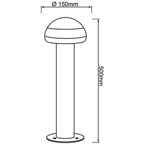 Brilliant Sockelleuchte Ilton, LED fest integriert, Warmweiß, 50 cm Höhe, Ø 15 cm, 1100 lm, warmweiß, Edelstahl/Kunststoff, schwarz