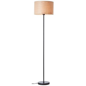 Brilliant Stehlampe Romm, ohne Leuchtmittel, Holzschirm, 162 cm Höhe, Ø 38 cm, E27, Metall/Holz, holz hell/schwarz