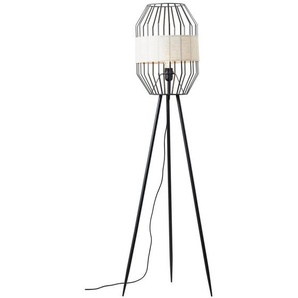 Brilliant Stehlampe Slope, ohne Leuchtmittel, 134 cm Höhe, Ø 45 cm, E27, Metall/Textil, schwarz/natur