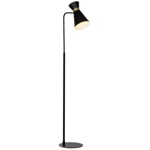 Brilliant Stehlampe Goldy, ohne Leuchtmittel, 148,5 cm Höhe, E27, schwenkbar, Metall, schwarz matt/goldfarben