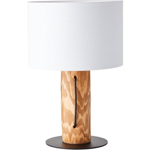 Brilliant Tischleuchte Jimena, ohne Leuchtmittel, 43 cm Höhe, Ø 30 cm, E27, Holz/Textil, kiefer gebeizt/weiß