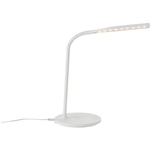 Brilliant LED Tischleuchte Joni, LED fest integriert, Tageslichtweiß, 34 cm Höhe, wireless-charging, dimmbar, CCT, 450 lm, Flexarm, weiß