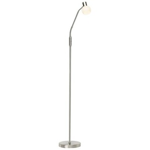 Brilliant LED Stehlampe Philo, LED wechselbar, Warmweiß, 140 cm Höhe, Ø Fuß 22,5 cm, 1 x 4W E14 inkl., Metall/Glas, eisen/weiß