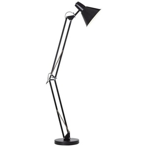Brilliant Stehlampe Winston, ohne Leuchtmittel, XXL, schwenkbarer Kopf, 176 cm Höhe, Ø 32 cm, E27, Metall, schwarz