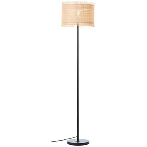 Brilliant Stehlampe Raffy, ohne Leuchtmittel, Schirm aus Seegras, 154 x 36 cm, E27, natur/schwarz