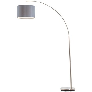 Brilliant Stehleuchte Clarie 1-flammig Metall/Stoff Modern Silber/Grau Rund Ø 36,5 cm E27 60W