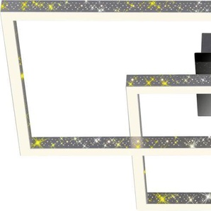 Briloner LED Deckenleuchte Frame 80 cm, alu chrom, Glitzereffekt GLO773055722