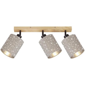 Briloner Led-Deckenleuchte, Taupe, Holz, Metall, Textil, zylindrisch,zylindrisch, 13x15.5x47.5 cm, schwenkbar, Lampen & Leuchten, Innenbeleuchtung, Deckenleuchten