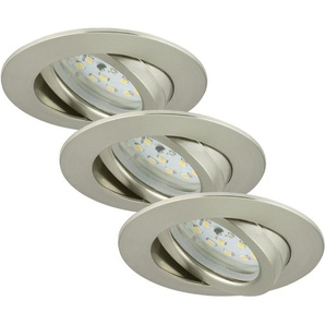 Briloner LED Einbauleuchten Attach 3er Pack, 5,5 W, warmweiß matt-nickel GLO73081288