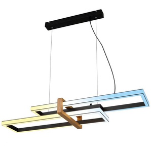 Briloner LED-Pendelleuchte CCT schwarz mit Holz 44W GLO773056821