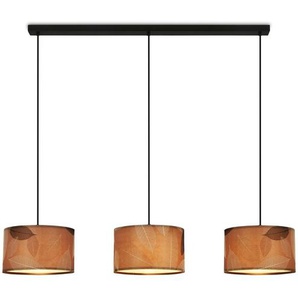Briloner LED-Pendelleuchte Mata Kaffeefarbe mit Blätteroptik GLO773056814