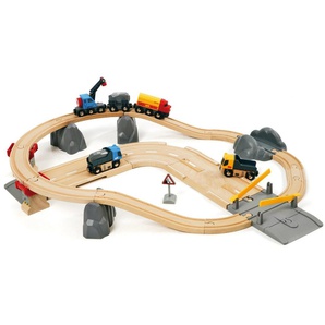 BRIO® Spielzeug-Eisenbahn BRIO® WORLD, Straßen & Schienen Steinverlade Set, (Set), FSC® - schützt Wald - weltweit
