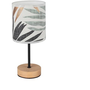 BRITOP LIGHTING Tischleuchte »HOJA«, 1 flammig, Leuchtmittel E27   ohne Leuchtmittel, Schirm aus laminierter Tapete, Basis aus Eichenholz, FSC® zertifiziert