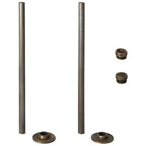 Bronze Set für Heizkörper - Rohrverbindungen, Blindstopfen & Entlüftungsventil, von Hudson Reed