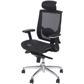 Bürostuhl HWC-A55, Schreibtischstuhl Drehstuhl, Kunstleder Textil ISO9001 schwarz