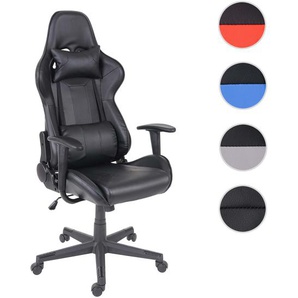 Bürostuhl HWC-F84, Schreibtischstuhl Gamingstuhl Chefsessel Drehstuhl, Kunstleder ~ schwarz