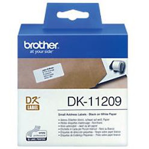 Brother QL Etiketten Authentisch DK-11209 DK-11209 Selbsthaftend Schwarz auf Weiß 62 x 29 mm 800 Etiketten DK11209
