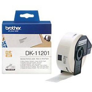 Brother QL Etikettenrolle Authentisch DK-11201 DK-11201 Selbsthaftend Schwarz auf Weiß 90 x 29 mm 400 Etiketten DK11201