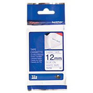 Brother TZe-FA3 Authentic Textilband Selbstklebend Blauer Druck auf Weiß 12 mm x 3 m 5741159