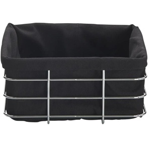 KHG Brotkorb    ¦ schwarz ¦ Edelstahl,Textil ¦ Maße (cm): B: 23 H: 21,5 T: 11.0