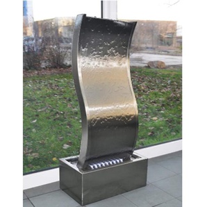 Brunnen Aric aus Edelstahl mit Licht