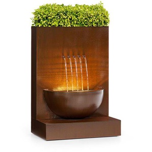 Brunnen Windflower aus Edelstahl mit Licht