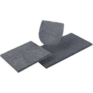 Bruno Banani Badematte Danny, Höhe 20 mm, rutschhemmend beschichtet, schnell trocknend, Polyacryl, rechteckig, 3-tlg. Hänge-WC Set, Made in Europe, einfarbiger Badteppich