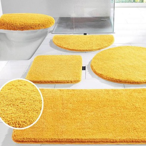 Bruno Banani Badematte Lana, Badvorleger, Badezimmer Teppich, Höhe 25 mm, rutschhemmend beschichtet, fußbodenheizungsgeeignet, schnell trocknend, strapazierfähig, Polyacryl, rechteckig, Badteppich, Badematten, unifarben, auch als 3 teiliges Set & rund
