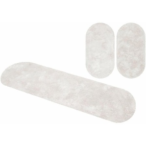 Bruno Banani Hochflor-Bettumrandung Dana Teppich, Kundenliebling, Höhe 30 mm, (3-tlg), unifarben, Mikrofaser, pflegeleicht, Bettvorleger, Schlafzimmer