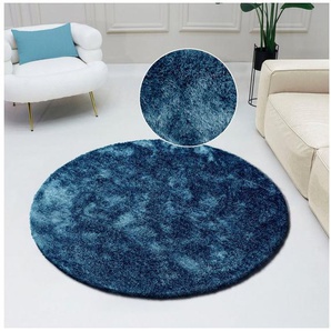 Bruno Banani Hochflor-Teppich Dana Teppich, Kundenliebling, rund, Höhe: 30 mm, unifarben, Mikrofaser Teppiche, Wohnzimmer, Schlafzimmer, Esszimmer