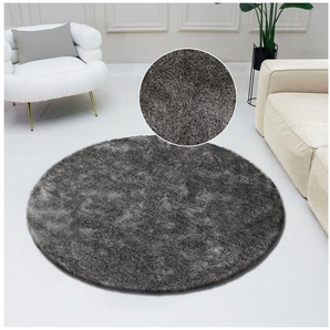 Bruno Banani Hochflor-Teppich Dana Teppich, Kundenliebling, rund, Höhe: 30 mm, unifarben, Mikrofaser Teppiche, Wohnzimmer, Schlafzimmer, Esszimmer