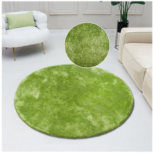 Bruno Banani Hochflor-Teppich Dana Teppich, Kundenliebling, rund, Höhe: 30 mm, unifarben, Mikrofaser Teppiche, Wohnzimmer, Schlafzimmer, Esszimmer