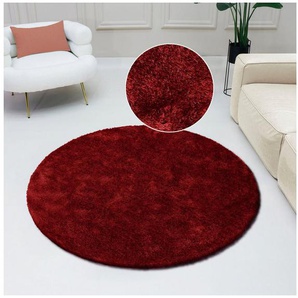 Bruno Banani Hochflor-Teppich Dana Teppich, Kundenliebling, rund, Höhe: 30 mm, unifarben, Mikrofaser Teppiche, Wohnzimmer, Schlafzimmer, Esszimmer