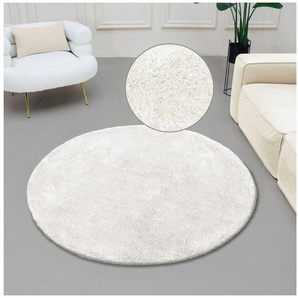 Bruno Banani Hochflor-Teppich Dana Teppich, Kundenliebling, rund, Höhe: 30 mm, unifarben, Mikrofaser Teppiche, Wohnzimmer, Schlafzimmer, Esszimmer